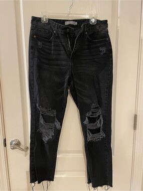Just USA Black Distressed Boyfriend Jeans